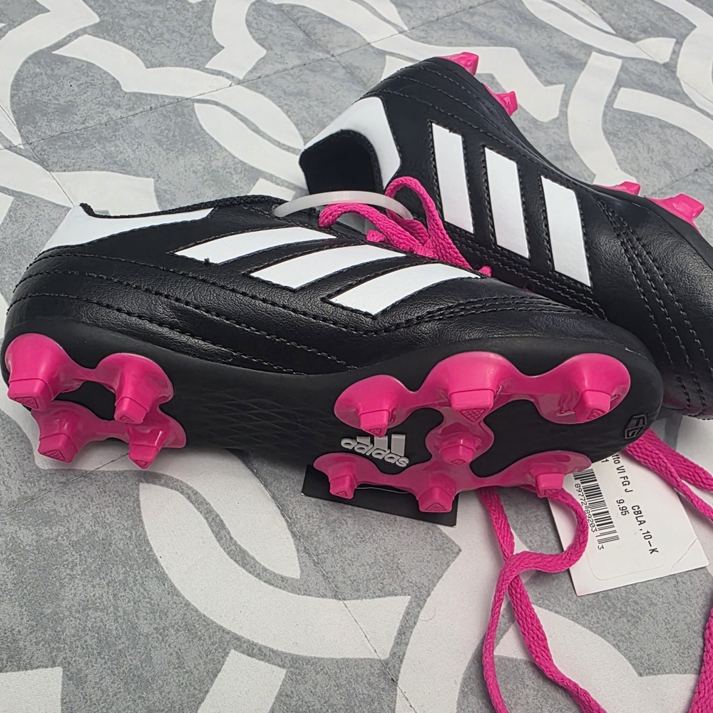 Adidas Kids' Soccer Shoes Black with Pink Accents - Picture 8 of 10